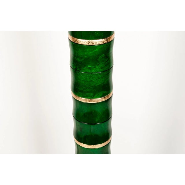 Solid Jade Art Deco Style Heavy Floor Lamp With Gold Trimmed Design and Gold Base . Excellent Working Condition & no...