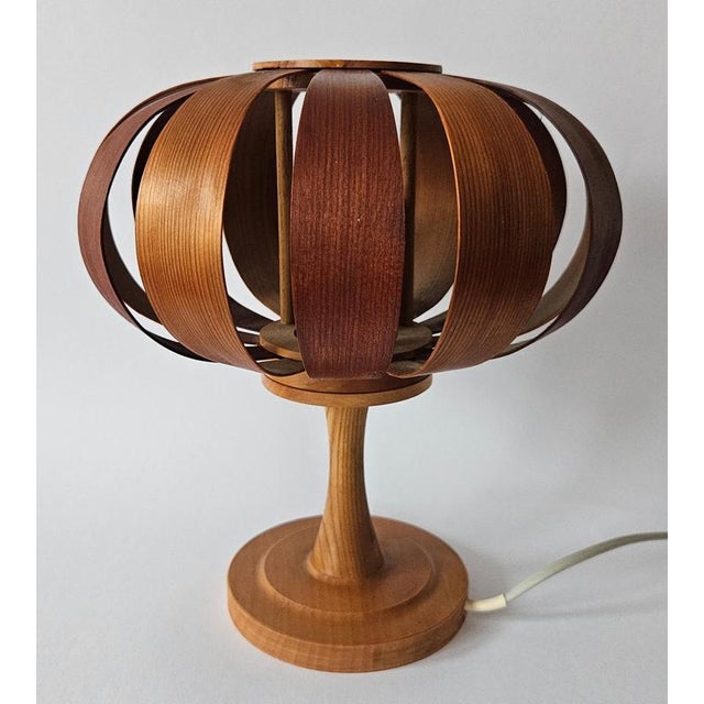Mid-Century Veneer Table Lamp, Denmark, 1960s For Sale - Image 10 of 18