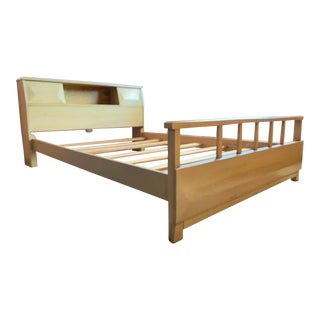 1950s Full Size Bed With Sliding Headboard Panel Storage For Sale