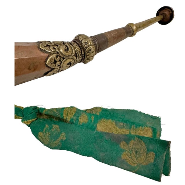Early 20th Century Tibetan Handcrafted Buddhist Festival Trumpet For Sale In Los Angeles - Image 6 of 12