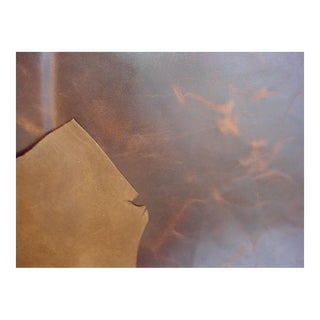 Ralph Lauren Chocolate Latte Distressed Leather Cowhide Upholstery Fabric- 55.0 Sq Ft 6.11 Sq Yards For Sale
