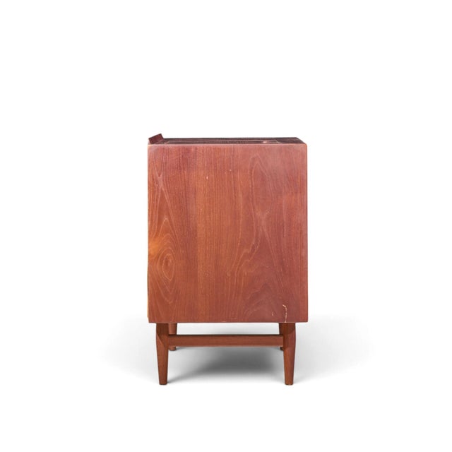 Sibast Furniture Arne Vodder for Sibast Mid Century Danish Teak Bar Record Cabinet Nightstand With Tambour Door For Sale - Image 4 of 9