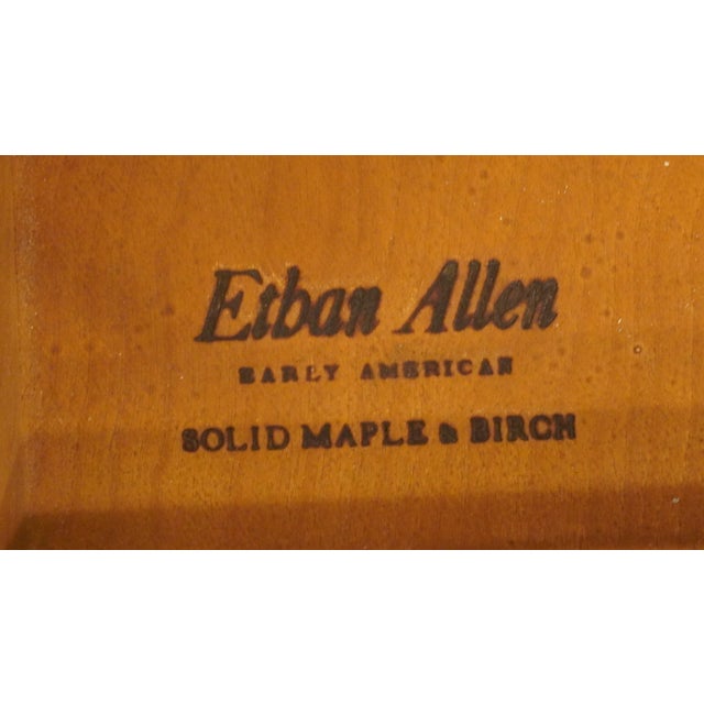 Wood Ethan Allen Heirloom Nutmeg Maple Colonial Early American 16" Tiered Nightstand 674 For Sale - Image 7 of 12