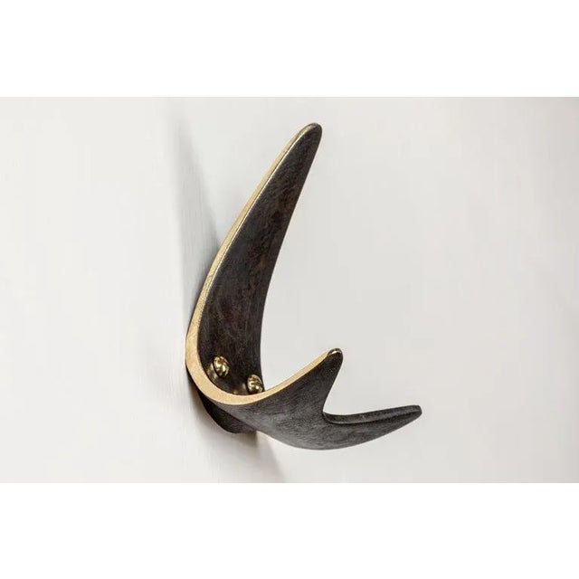 Ebony Carl Auböck Model #4086 Patinated Brass Hook For Sale - Image 8 of 12