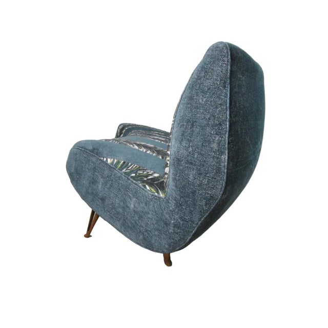 1950s Italian Semicircular Sofa with Feet in Brass, 1950s For Sale - Image 5 of 8