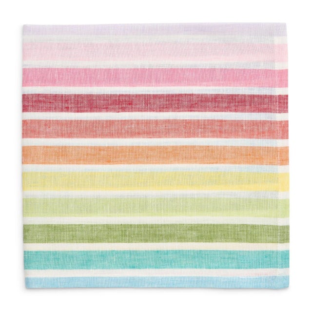 Contemporary Deborah Rhodes Bermuda Stripe Napkins, Summer Set of 4 For Sale - Image 3 of 3