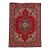Vintage Persian Tabriz Handmade Wool Red Floral Rug For Sale