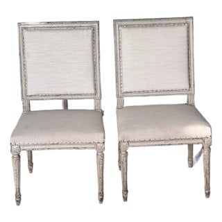 Pair of 18th Century Louis XVI Painted Chairs For Sale