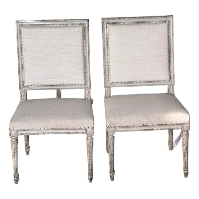 Pair of 18th Century Louis XVI Painted Chairs For Sale