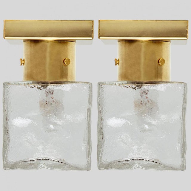 Square Glass and Brass Light Fixture from J.T. Kalmar, Austria, 1960 For Sale - Image 15 of 16