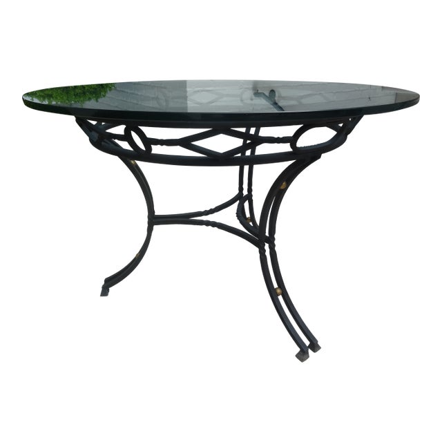 Vintage Iron Neoclassical Center Table For Sale