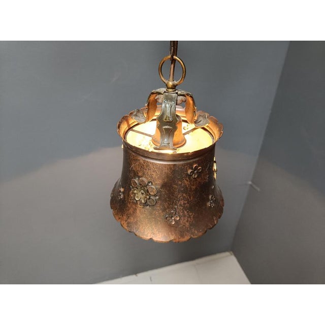 Brutalist Copper Pendant Light, 1970s For Sale - Image 12 of 15