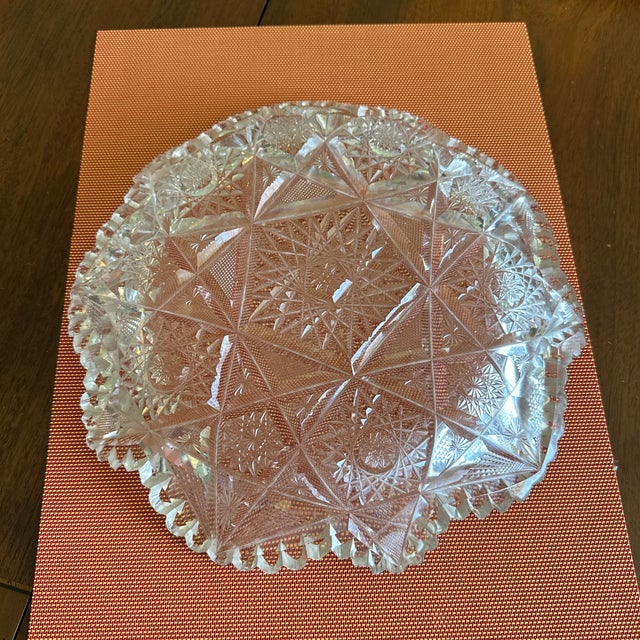 Early 20th Century Early 20th Century American Brilliant Period Lead Crystal Cut Glass Bowl For Sale - Image 5 of 11