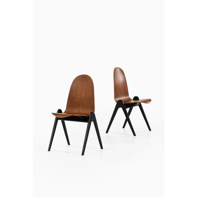 Swedish Knockdown Dining Chairs by Yngve Ekström, Set of 4 For Sale - Image 3 of 9