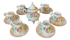 Ceramic Coffee Service from Capodimonte, 1950s