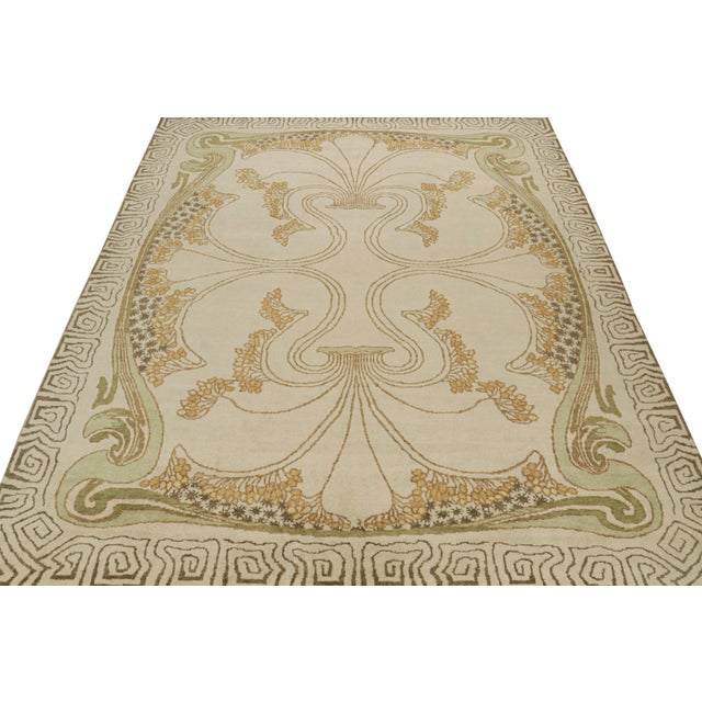 Not Yet Made - Made To Order Rug & Kilim’s French Style Art Deco rug in Cream & Gold Geometric Patterns - 9x12 For Sale - Image 5 of 7