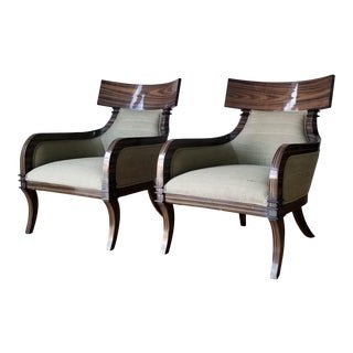 Vintage Colber International Italy Zebrano Arm Chairs - a Pair For Sale