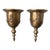 Mid 20th Century Large Solid Antique Brass Wall Brackets With Swags, A Pair For Sale