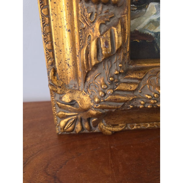 Late 20th Century Gilt Grape Motif Frame With Original Oil Painting, Lemon Still Life Art, Ornate Gold Frame, Cottage Decor For Sale - Image 4 of 13