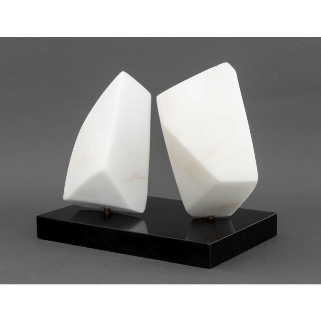 Modernist Abstract White Marble Sculpture, 1986 For Sale - Image 4 of 9