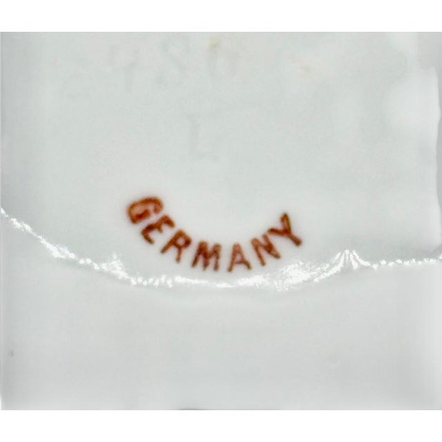 Ceramic Vintage Bavarian Porcelain Creamer — Hand-Painted Floral, Ribbed Body, Red “Germany” Mark For Sale - Image 7 of 12