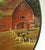 Farmhouse 1994 Signed American Folk Art Hand-Painted Farm Scene Wood Counter Stool For Sale - Image 3 of 7
