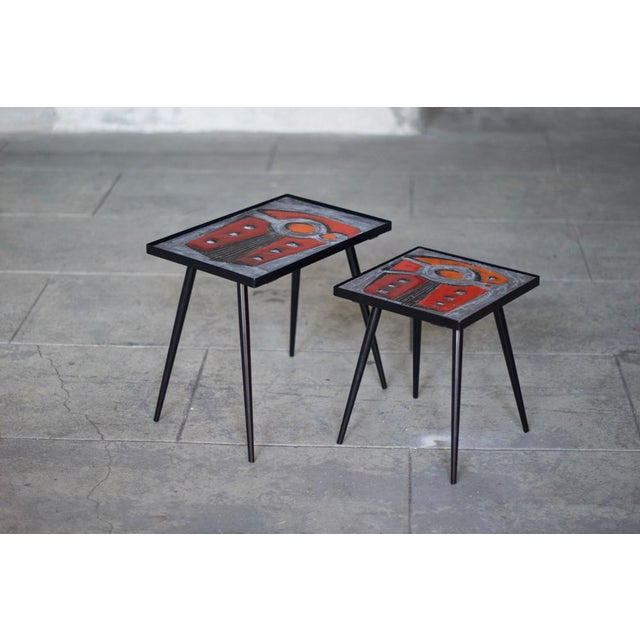 Vintage Low Ceramic Tables from Brothers Jean & Robert Cloutier, 1950s, Set of 2 For Sale - Image 12 of 18
