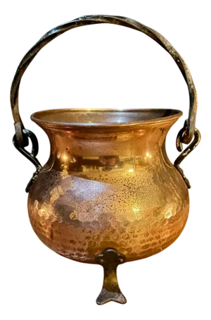 Early 20th Century Hammered Copper Cauldron From France