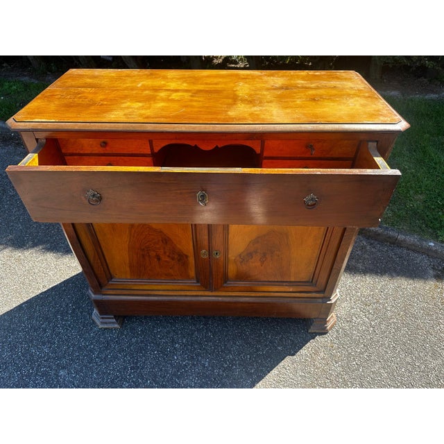 Antique Louis-Philippe Drop-Front Secretaire Desk in Walnut, 1800s For Sale - Image 5 of 18