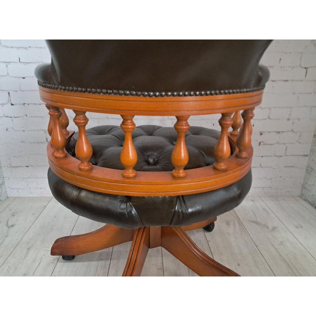 Vintage Chesterfield Chair in Green Leather, 1980s For Sale - Image 10 of 17
