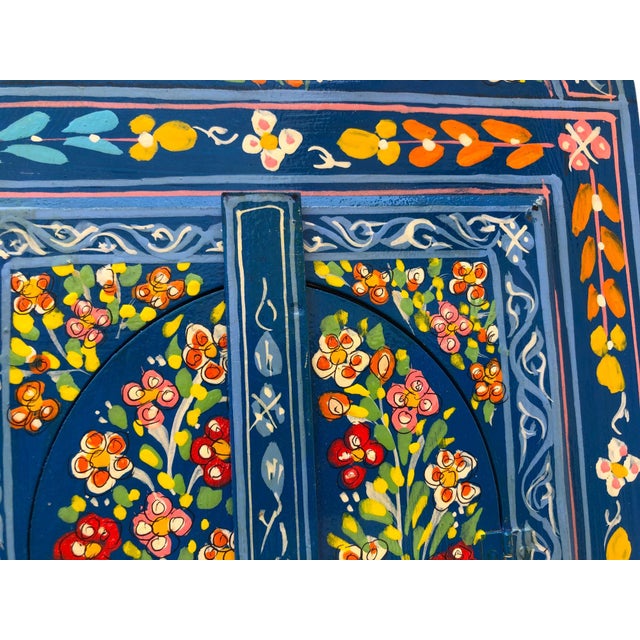 Hand-Painted Moroccan Mirror With Arched Window Design For Sale - Image 6 of 8