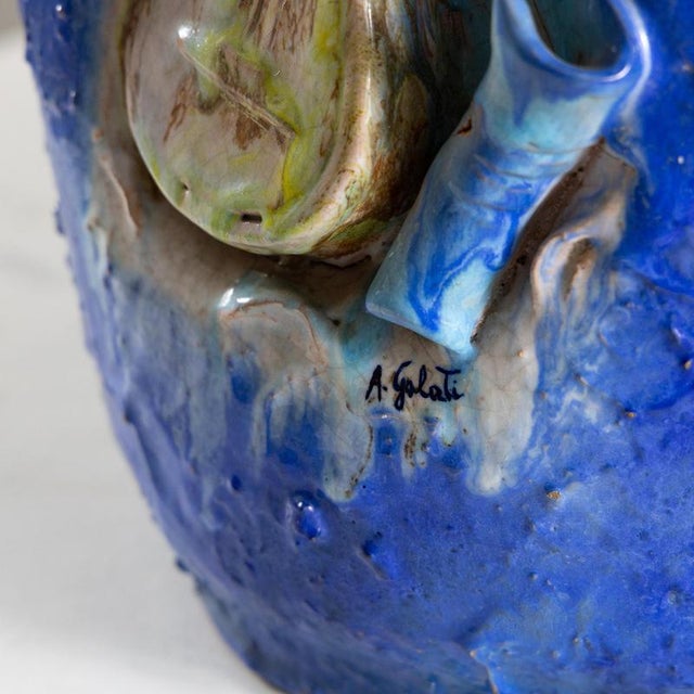 Blue Vase from A. Galati, 1980s For Sale - Image 6 of 10