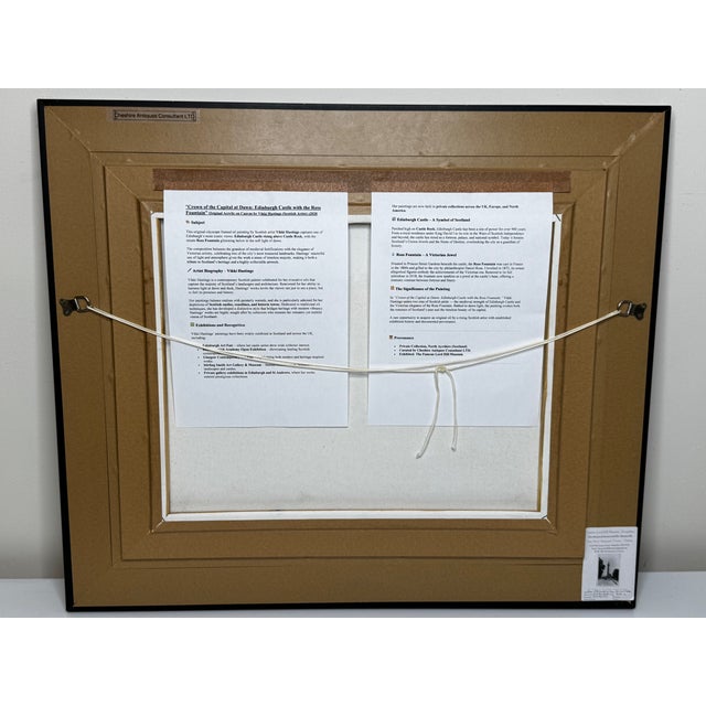 Original Scottish Painting of Edinburgh Castle & Ross Fountain by Vikki Hastings – Framed Cityscape” For Sale - Image 4 of 18