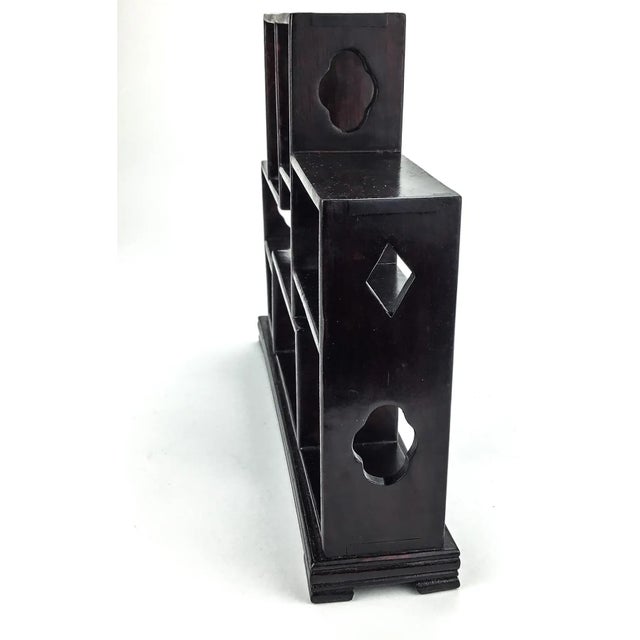 Brown Vintage Chinese Ming Style Miniature Tabletop Rosewood Etagere For Sale - Image 8 of 12