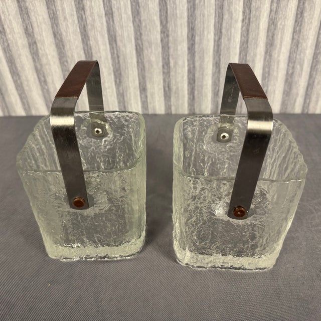 1960s Pair of Vintage Hoya Glacier Ice Buckets Circa From the 1960s For Sale - Image 5 of 10