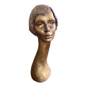 1930s Art Deco Mannequin Gold Bust