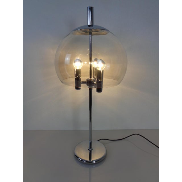 1960s Glass and Chrome-Plated Ball Table Lamp, Italy, 1960s For Sale - Image 5 of 16