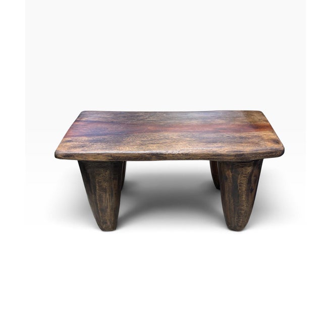 Vintage African Carved Wood Senufo Low Table/Stool 23" W For Sale - Image 4 of 10