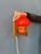 Wood Vintage Aneta Pine Wall Sconce with Orange Glass Shade, 1950s For Sale - Image 7 of 11