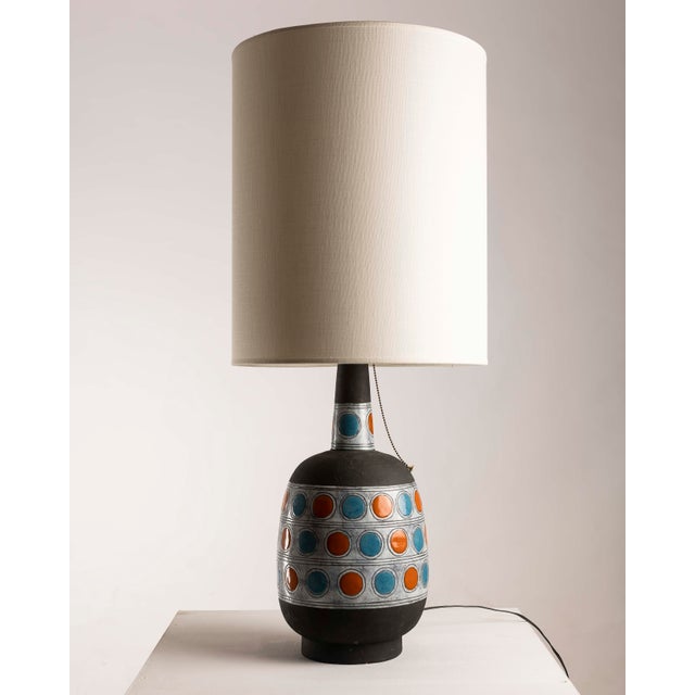 European Polychrome Ceramic Table Lamp, 1960s For Sale - Image 11 of 11