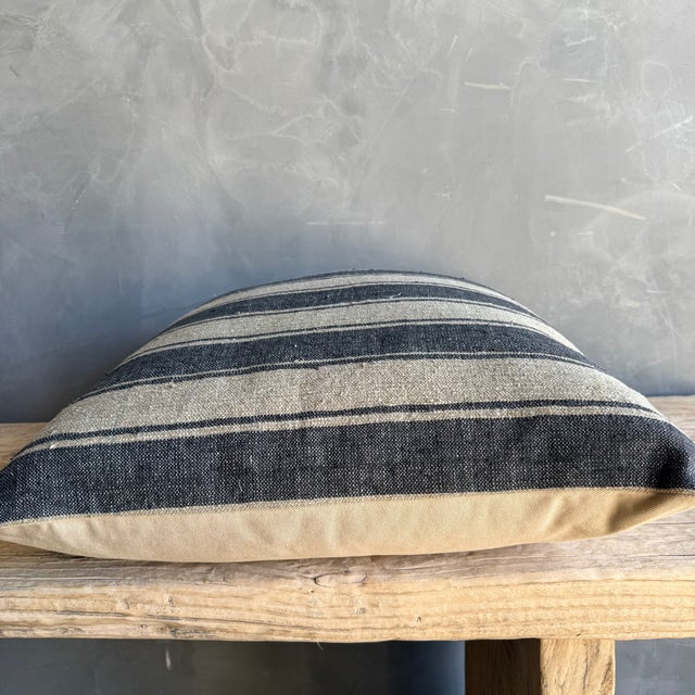 Early 21st Century Vintage Turkish Rug Hemp Pillow With Down Insert 22" X 22" For Sale - Image 5 of 6