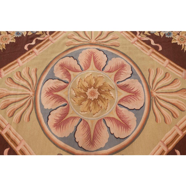 Contemporary Aubusson design handmade wool rug by Doris Leslie Blau. Size: 11.10" × 20.9" (360 × 632 cm). This flat-woven...