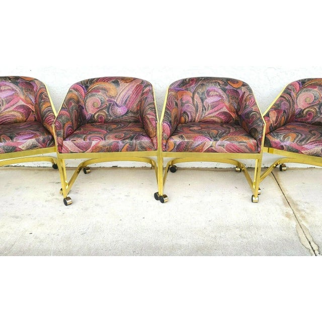 Mid-Century Modern Milo Baughman for Design Institute of America Rolling Gaming Dining Club Chairs-Set of 4 For Sale - Image 3 of 13