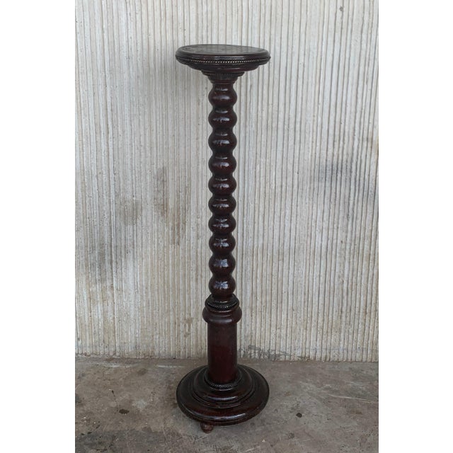 Early 20th Century Renaissance Turned Columns Pedestals in Walnut For Sale - Image 17 of 18