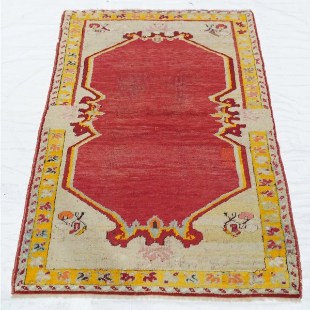 Antique Oushak Rug 2'4'' x 4'6'' For Sale - Image 9 of 11