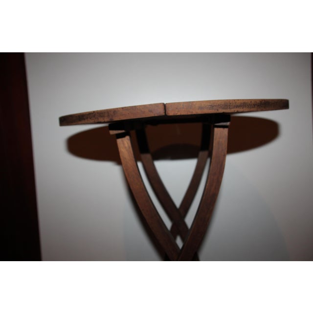 Small Round Folding Wooden Side Table For Sale - Image 6 of 18