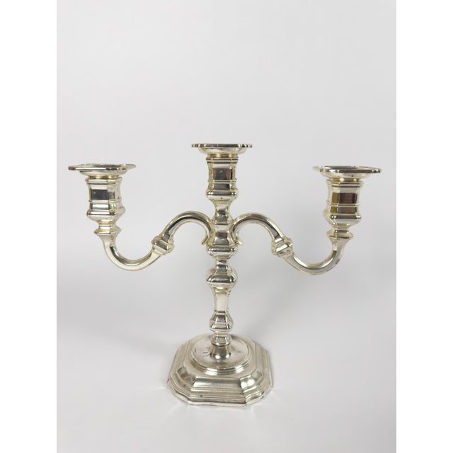 Mid-Century Modern Pair of Vintage BMF Silver-Plated Three-Arm Candelabra, West Germany, Circa 1960s For Sale - Image 3 of 18