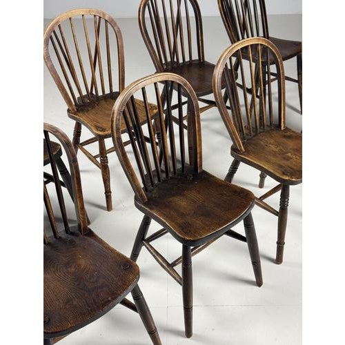 Antique English Windsor Chairs, 1890s, Set of 8 For Sale - Image 18 of 18