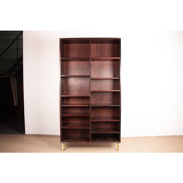 Large Danish Tall Bookcase in Rosewood by Erik Brouer for Brouers Mobelfabrik, 1960s For Sale - Image 3 of 13