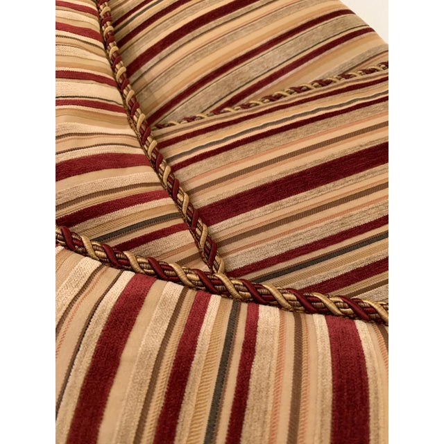 Vintage Striped Chenille Fabric Pillows With Down Pillow Inserts Set